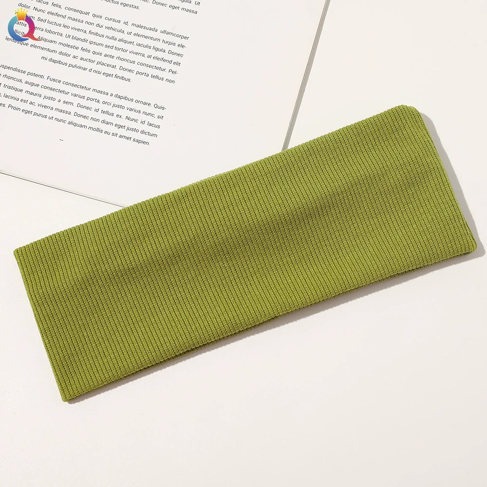 Knitted Hair Band Thread Cotton Sweatabsorbent Breathable Mixed Color Plaid Women's Yoga Headband - Image 7