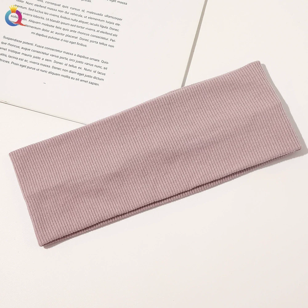 Knitted Hair Band Thread Cotton Sweatabsorbent Breathable Mixed Color Plaid Women's Yoga Headband - Image 8