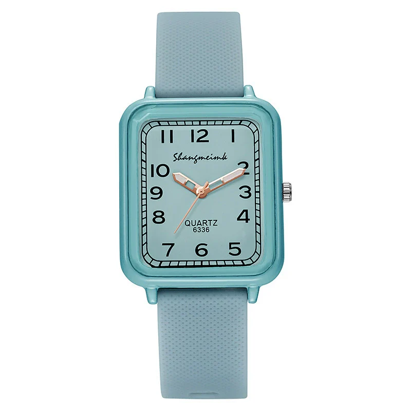 Ladies Alloy And Silicone Rectangle Shell Digital Quartz Watch Leisure Style - Image 11