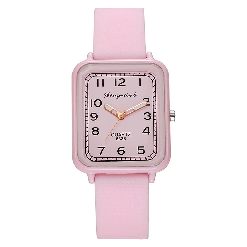 Ladies Alloy And Silicone Rectangle Shell Digital Quartz Watch Leisure Style - Image 5