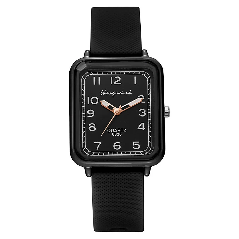 Ladies Alloy And Silicone Rectangle Shell Digital Quartz Watch Leisure Style - Image 7