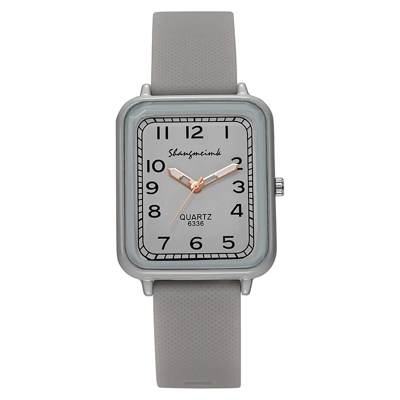 Ladies Alloy And Silicone Rectangle Shell Digital Quartz Watch Leisure Style - Image 8