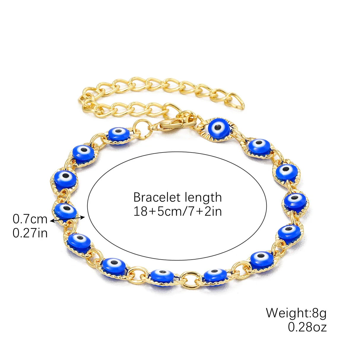 Ladies Alloy Demon Eye Pull Bracelet With Geometric Pattern And Electroplating Treatment - Image 5