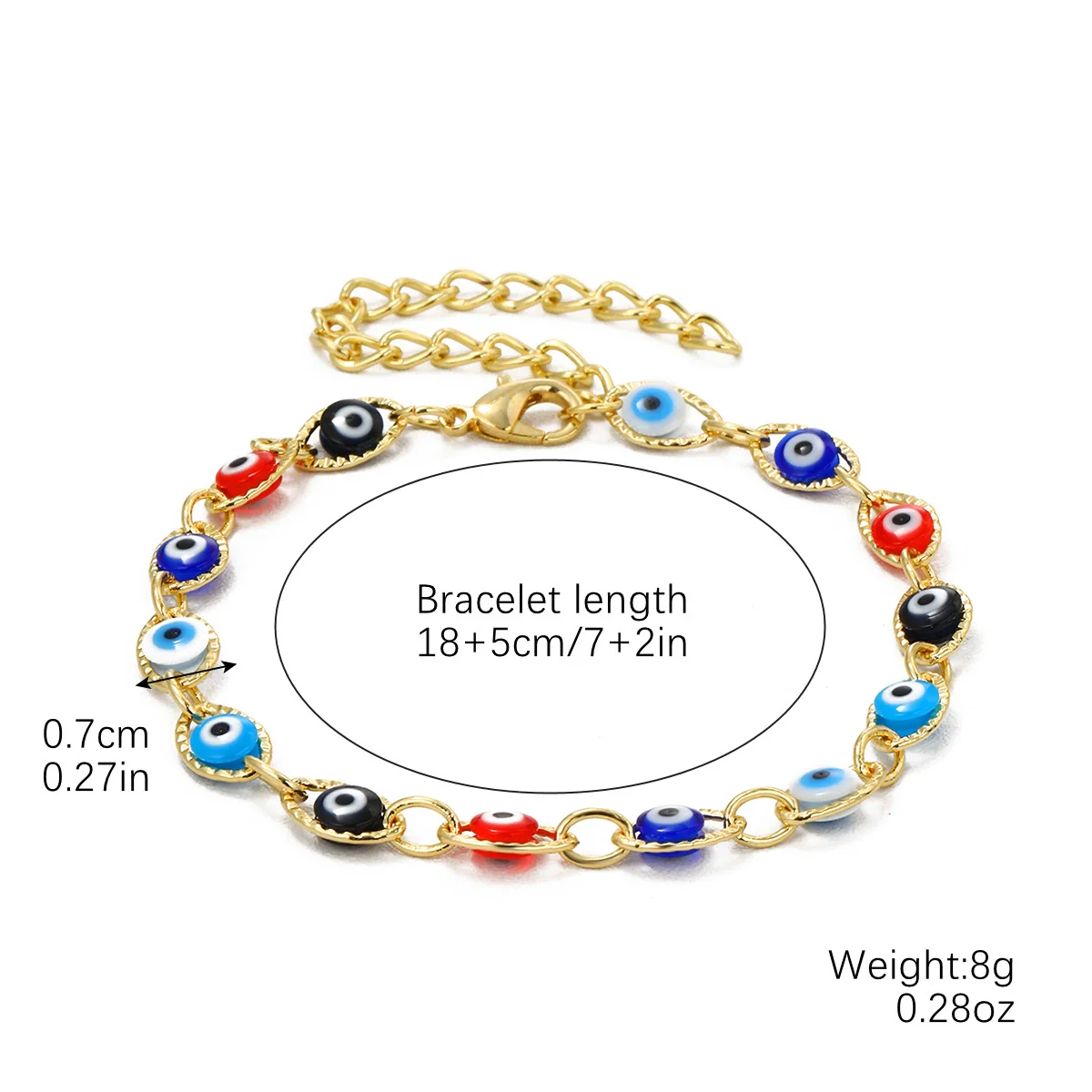 Ladies Alloy Demon Eye Pull Bracelet With Geometric Pattern And Electroplating Treatment - Image 6