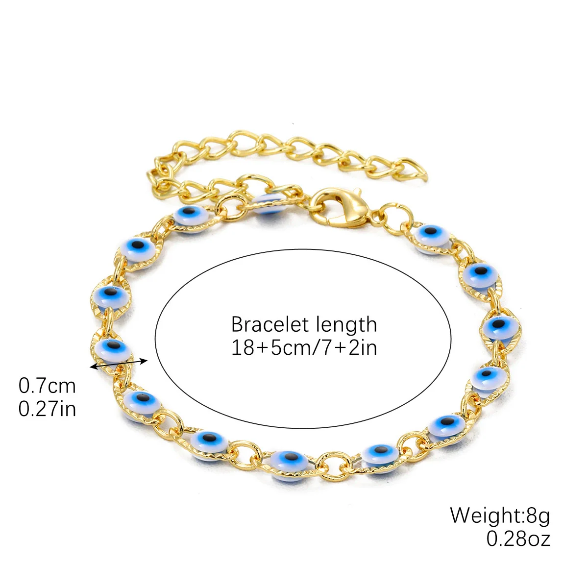 Ladies Alloy Demon Eye Pull Bracelet With Geometric Pattern And Electroplating Treatment - Image 7