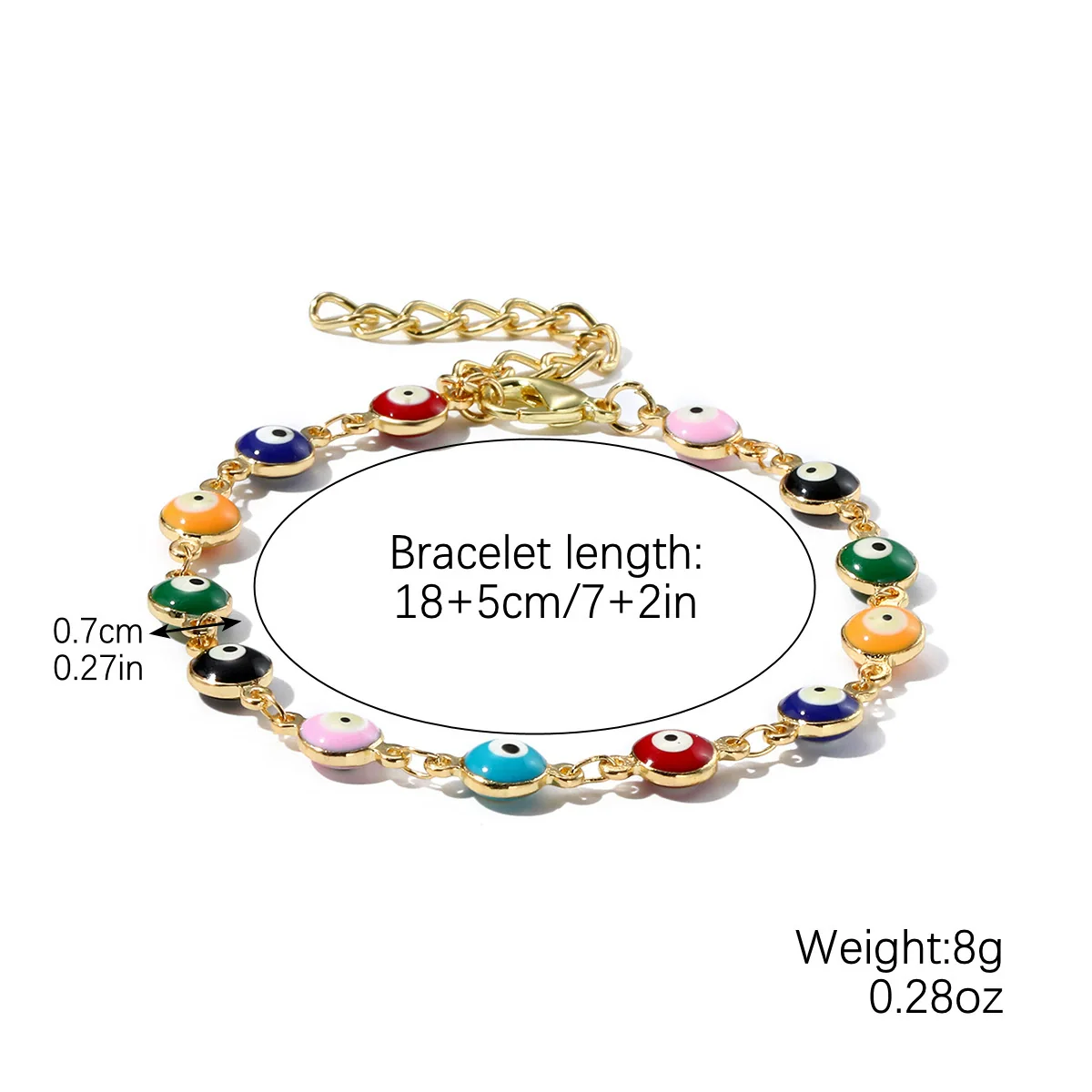 Ladies Alloy Demon Eye Pull Bracelet With Geometric Pattern And Electroplating Treatment - Image 8