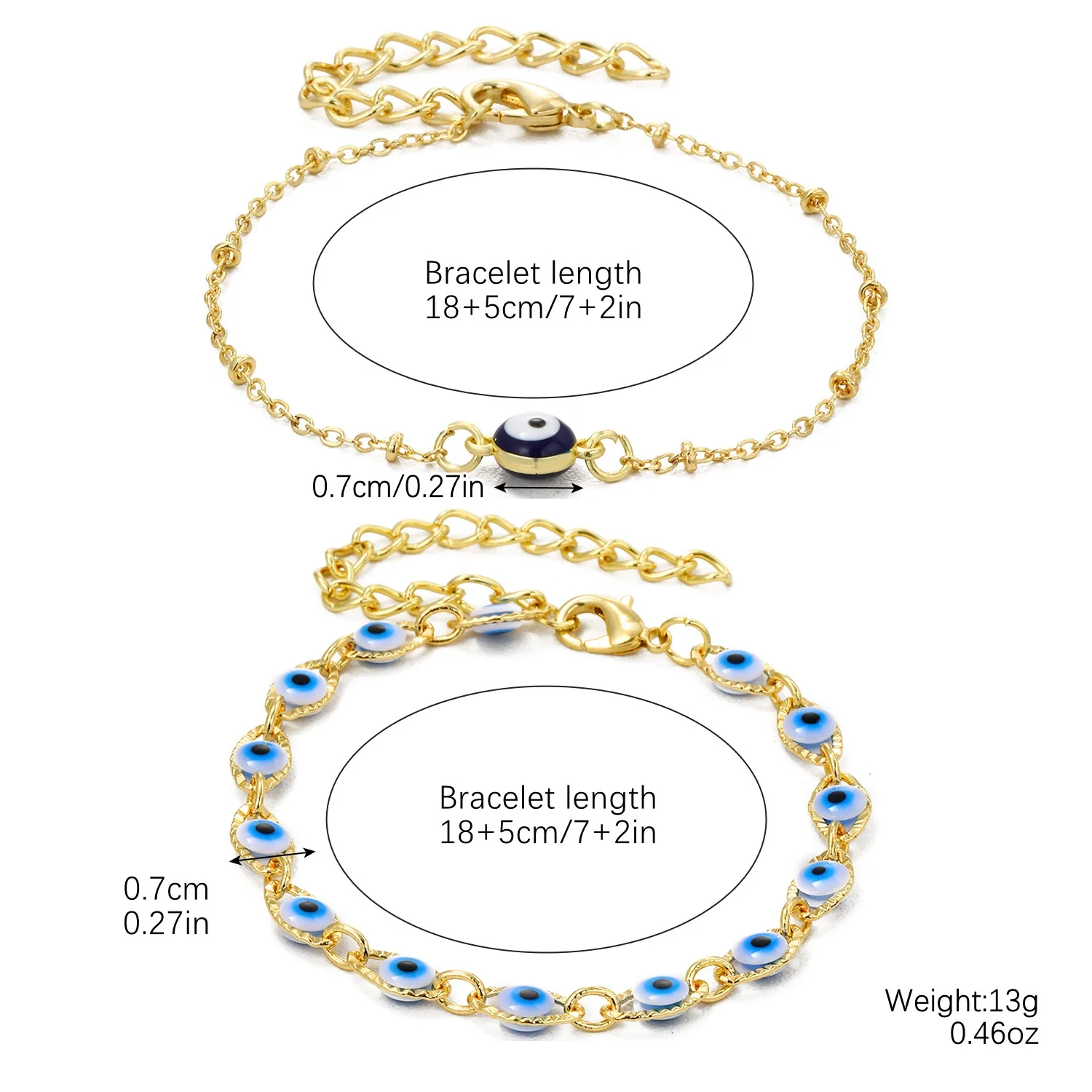 Ladies Alloy Demon Eye Pull Bracelet With Geometric Pattern And Electroplating Treatment - Image 9