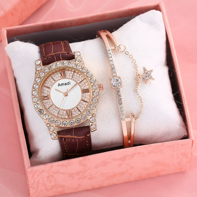 Ladies Alloy Imitation Leather Strap Round Dial Quartz Watch With Roman Face And Simple Fashion Style - Image 21