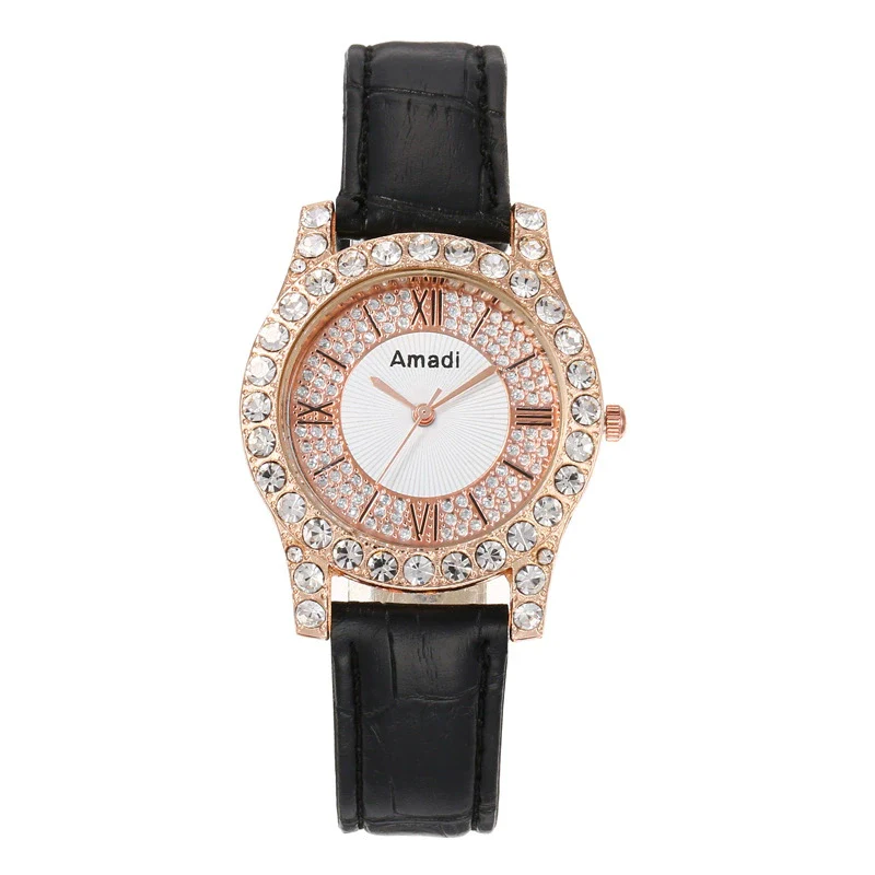 Ladies Alloy Imitation Leather Strap Round Dial Quartz Watch With Roman Face And Simple Fashion Style - Image 6