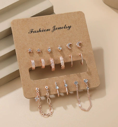Ladies Alloy Inlaid Rhinestone Earrings With Diamond Treatment - Image 6