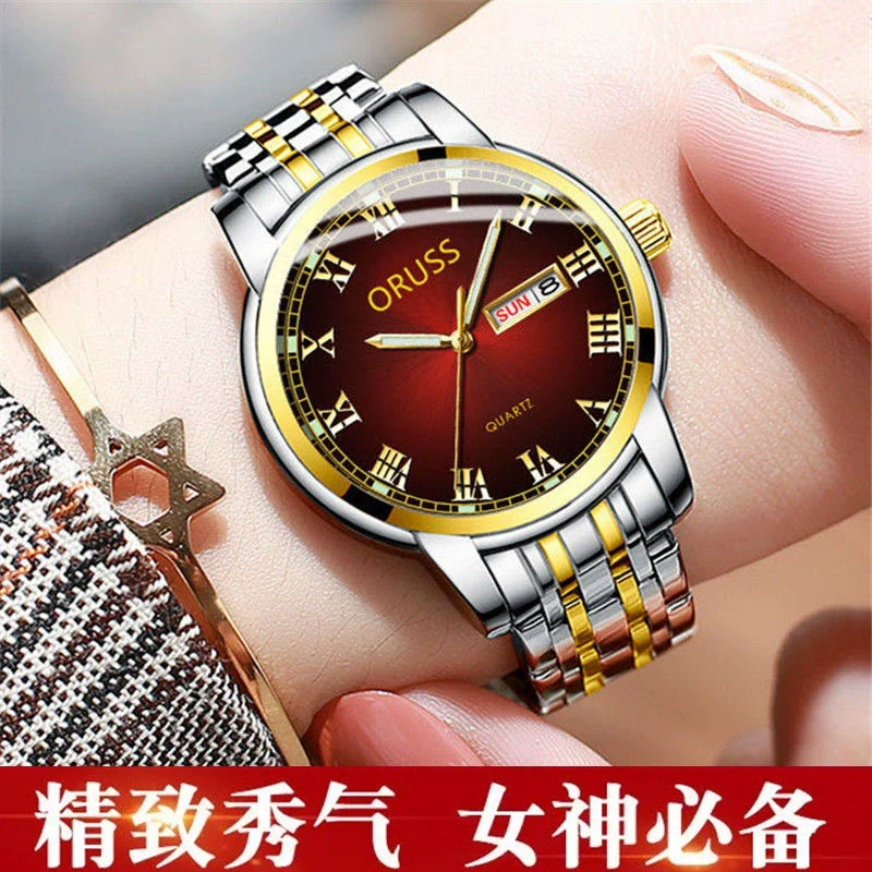Ladies Automatic Non Mechanical Waterproof Quartz Watch Steel Case And Strap Round Dial - Image 3