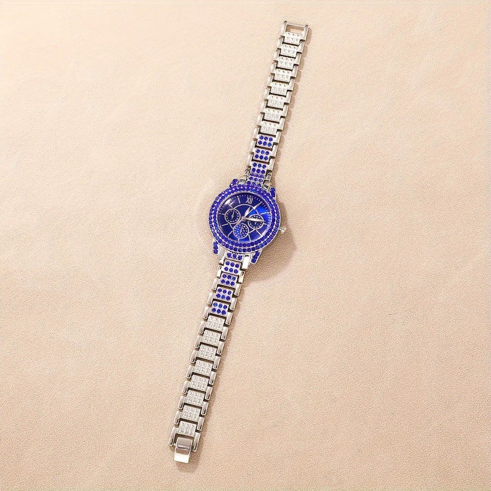 Ladies Casual Alloy Bracelet Watch Set With Round Dial - Image 3