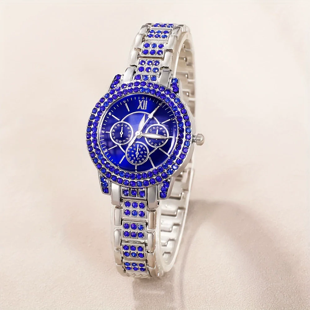 Ladies Casual Alloy Bracelet Watch Set With Round Dial - Image 4