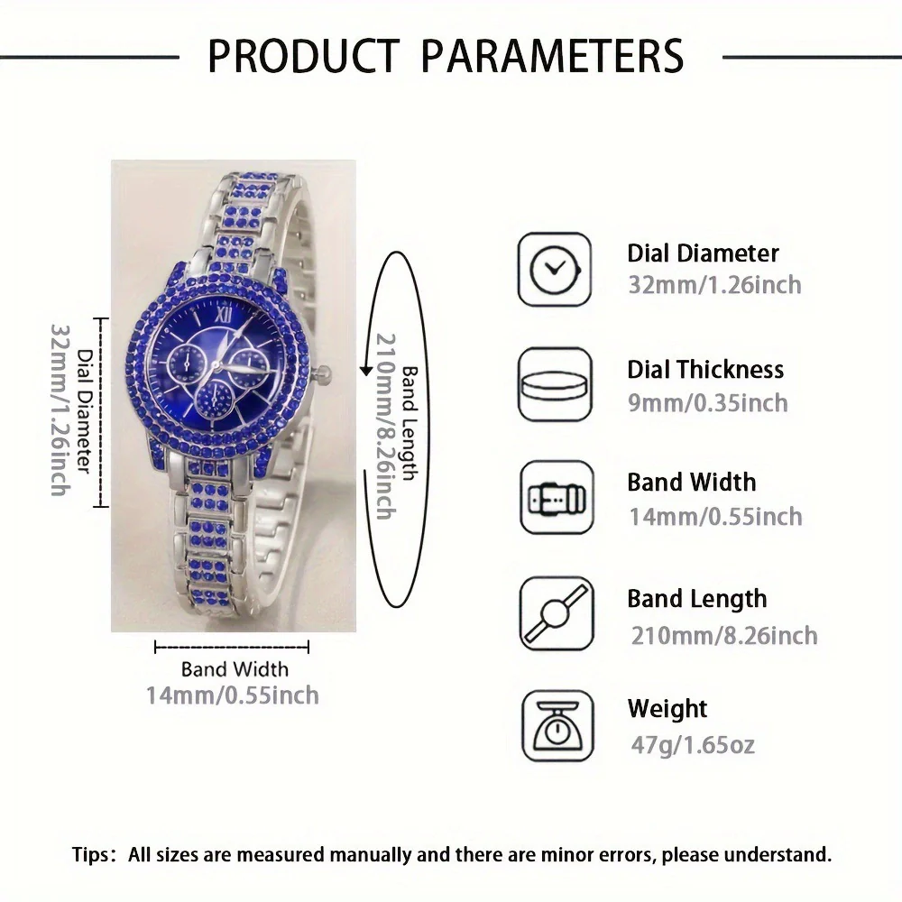 Ladies Casual Alloy Bracelet Watch Set With Round Dial - Image 5