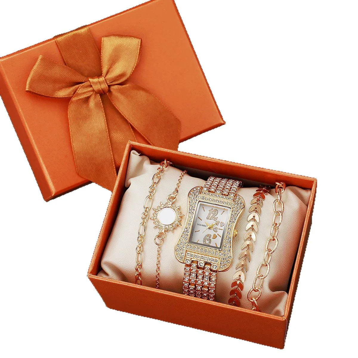 Ladies Casual Diamondencrusted Stars Steel Band Quartz Watch With Alloy Case And Buckle - Image 5
