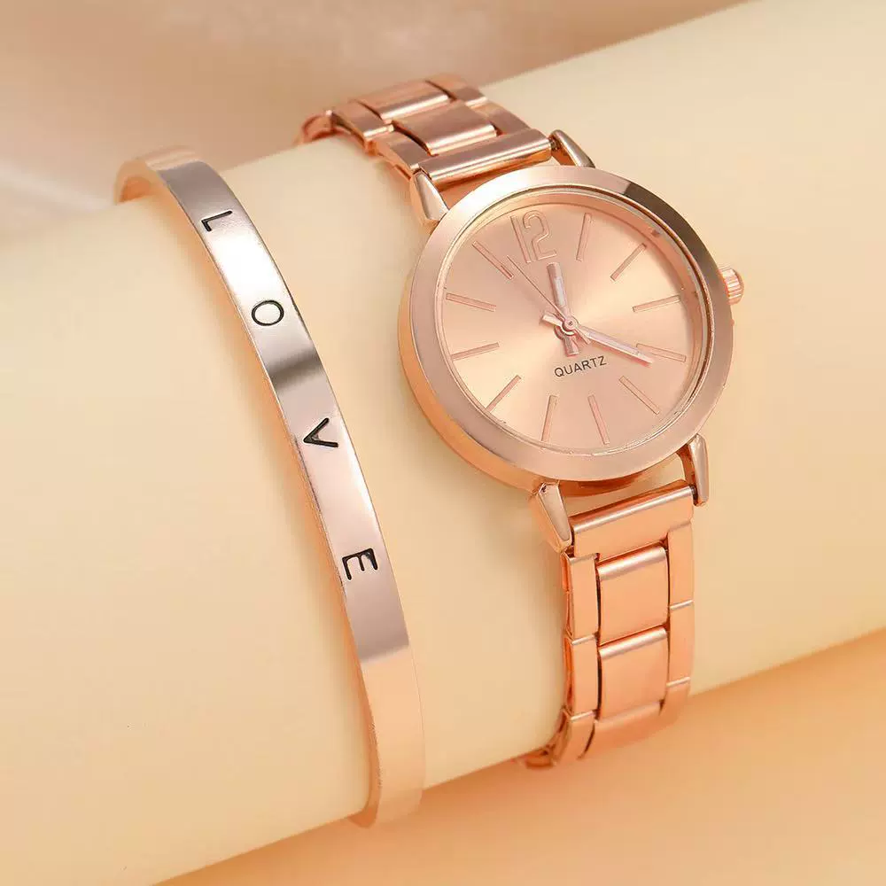 Ladies Casual Round Dial Quartz Watch With Alloy Case And Strap - Image 3