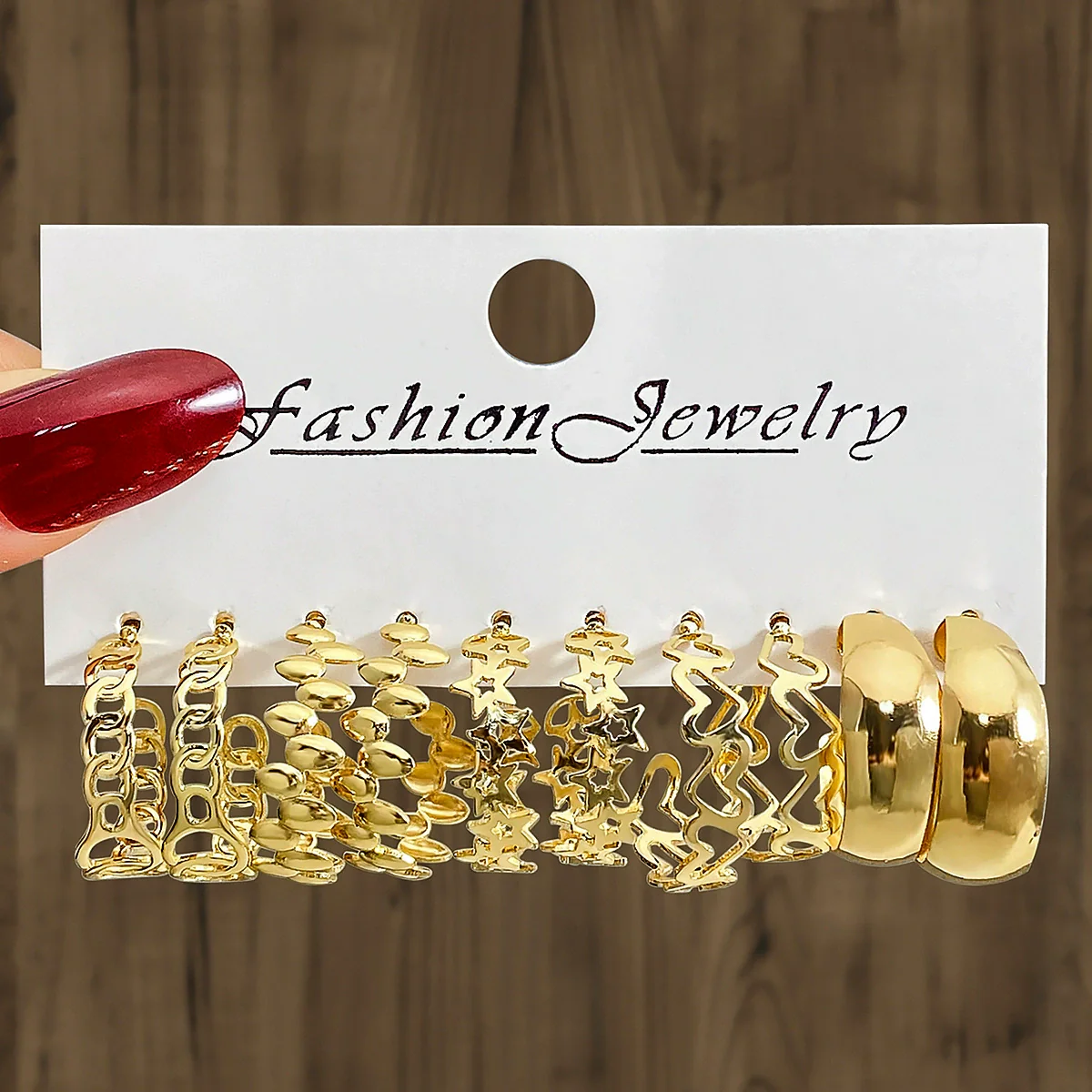 Ladies Imitation Pearl Geometric Hammer Set With Pearls Earrings - Image 11