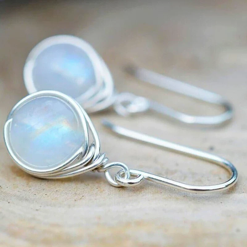 Ladies Iron Geometric Zircon Earrings - Image 2