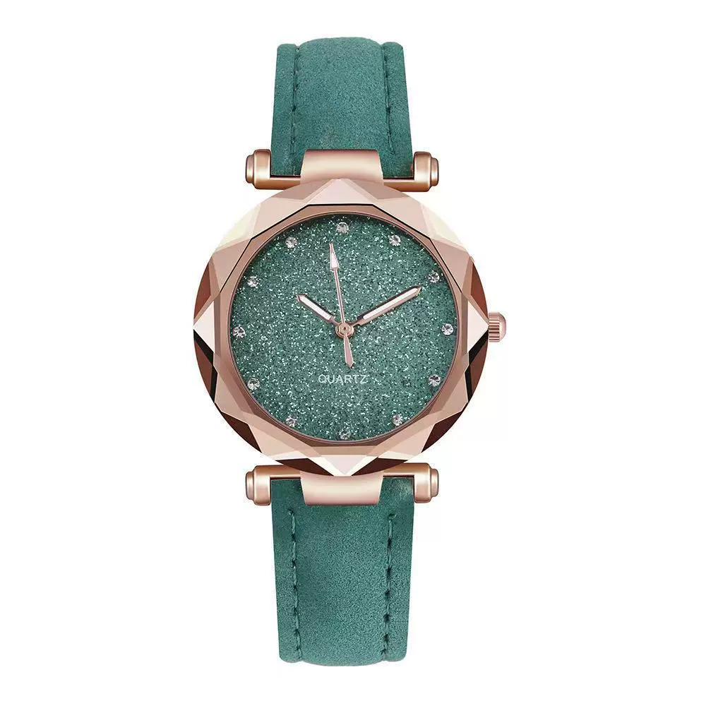 Ladies Leisure Quartz Watch With Alloy Case Imitation Leather Strap Round Dial And Starry Sky Silver Powder Pattern - Image 10