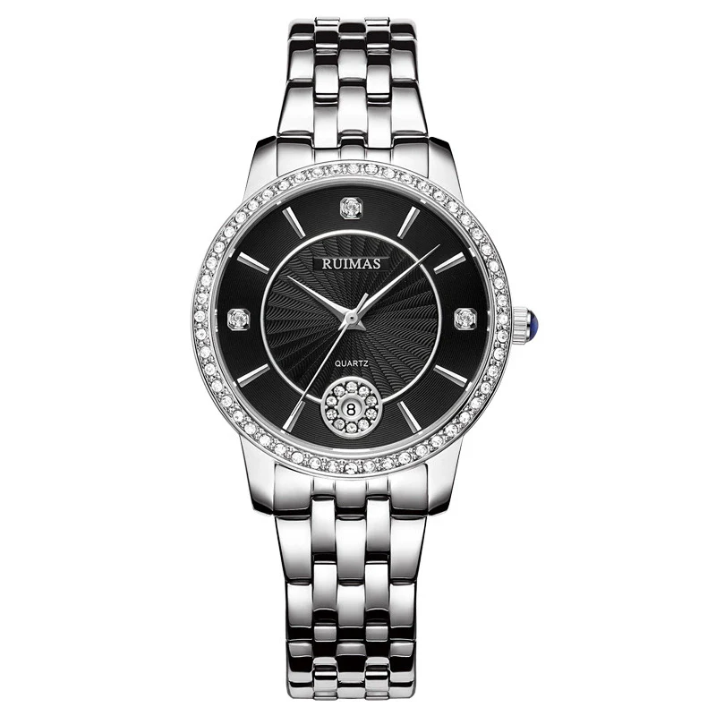 Ladies Leisure Waterproof Quartz Watch With Alloy Case And Stainless Steel Strap And Buckle Round Dial Mineral Reinforced Glass Mirror - Image 3