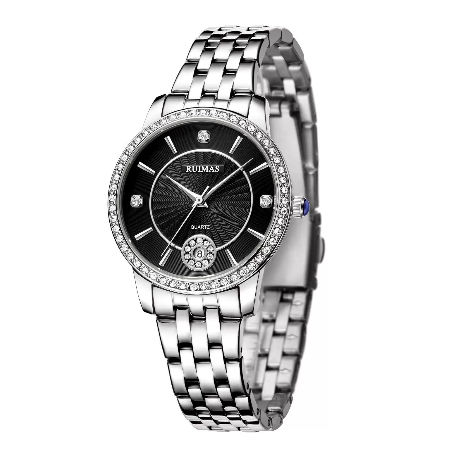 Ladies Leisure Waterproof Quartz Watch With Alloy Case And Stainless Steel Strap And Buckle Round Dial Mineral Reinforced Glass Mirror - Image 5