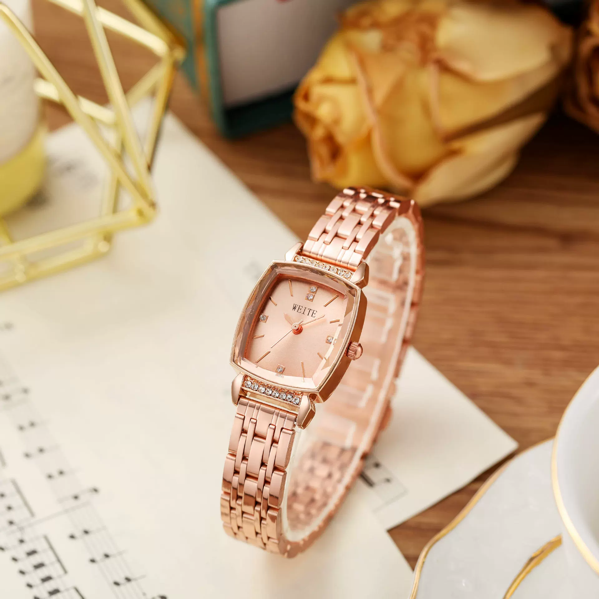Ladies Quartz Watch Alloy Stainless Steel Square Design Fashion - Image 6
