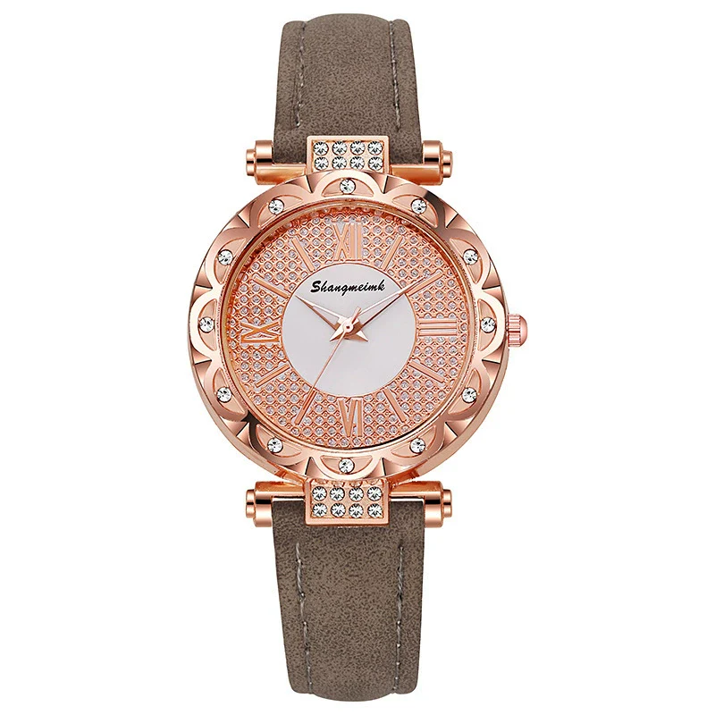 Ladies Quartz Watch Plastic Case Imitation Leather Strap Rose Gold Buckle Round Dial Leisure Style - Image 10