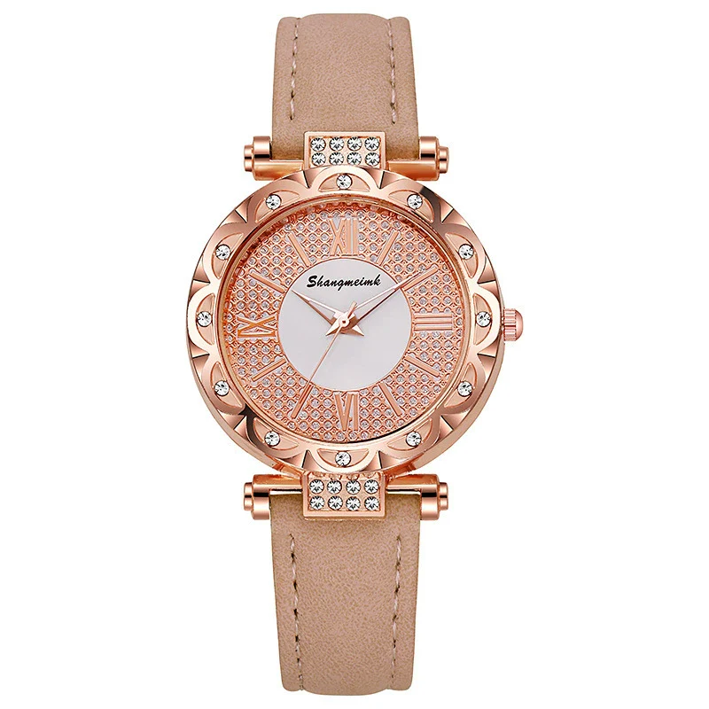 Ladies Quartz Watch Plastic Case Imitation Leather Strap Rose Gold Buckle Round Dial Leisure Style - Image 11