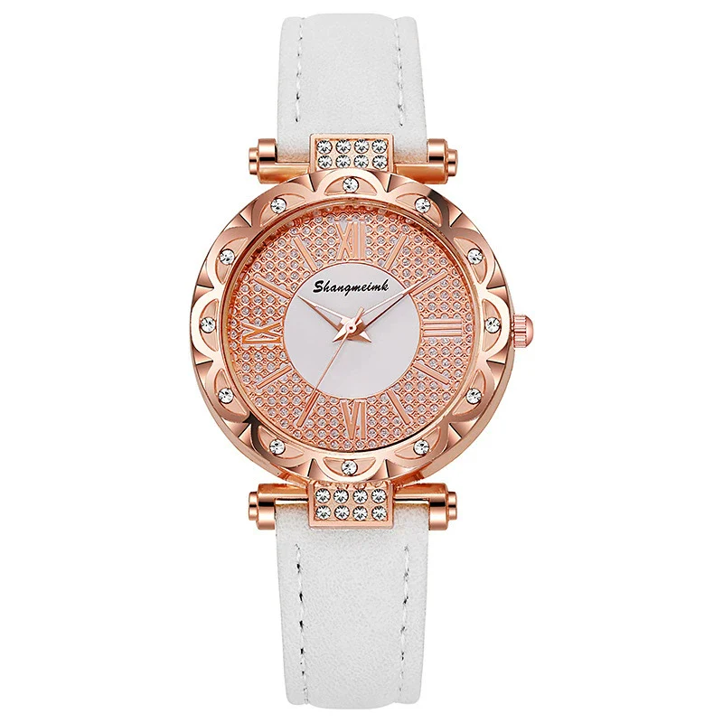 Ladies Quartz Watch Plastic Case Imitation Leather Strap Rose Gold Buckle Round Dial Leisure Style - Image 7