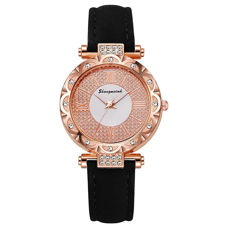Ladies Quartz Watch Plastic Case Imitation Leather Strap Rose Gold Buckle Round Dial Leisure Style - Image 8