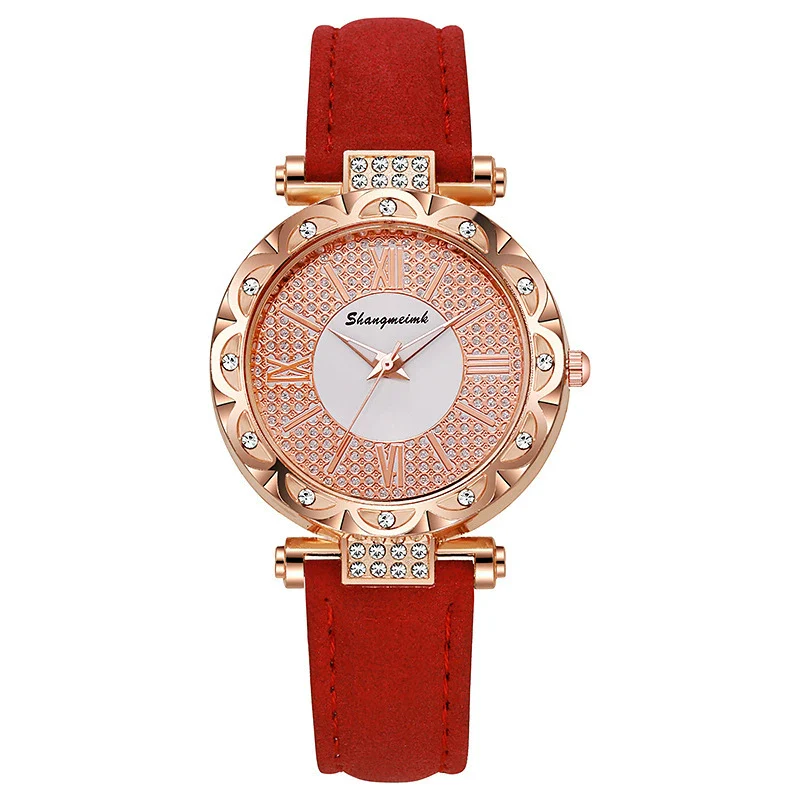 Ladies Quartz Watch Plastic Case Imitation Leather Strap Rose Gold Buckle Round Dial Leisure Style - Image 9