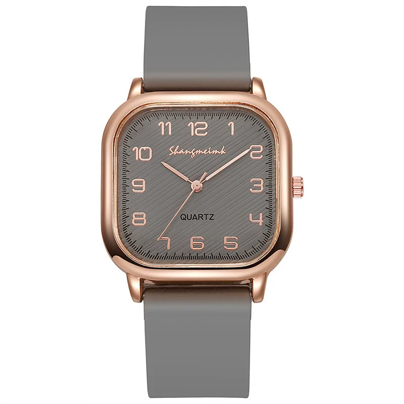 Ladies Quartz Watch Square Alloy Case Silicone Strap Business Style - Image 7