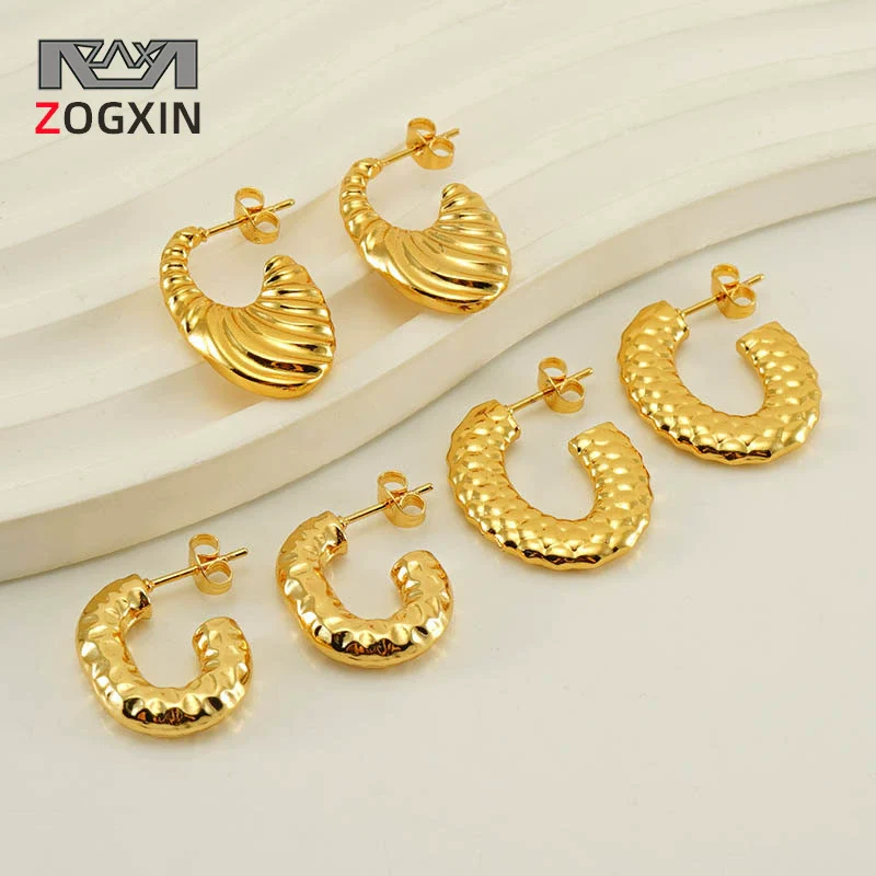 Ladies 316L Stainless Steel U Shaped Electroplated Earrings