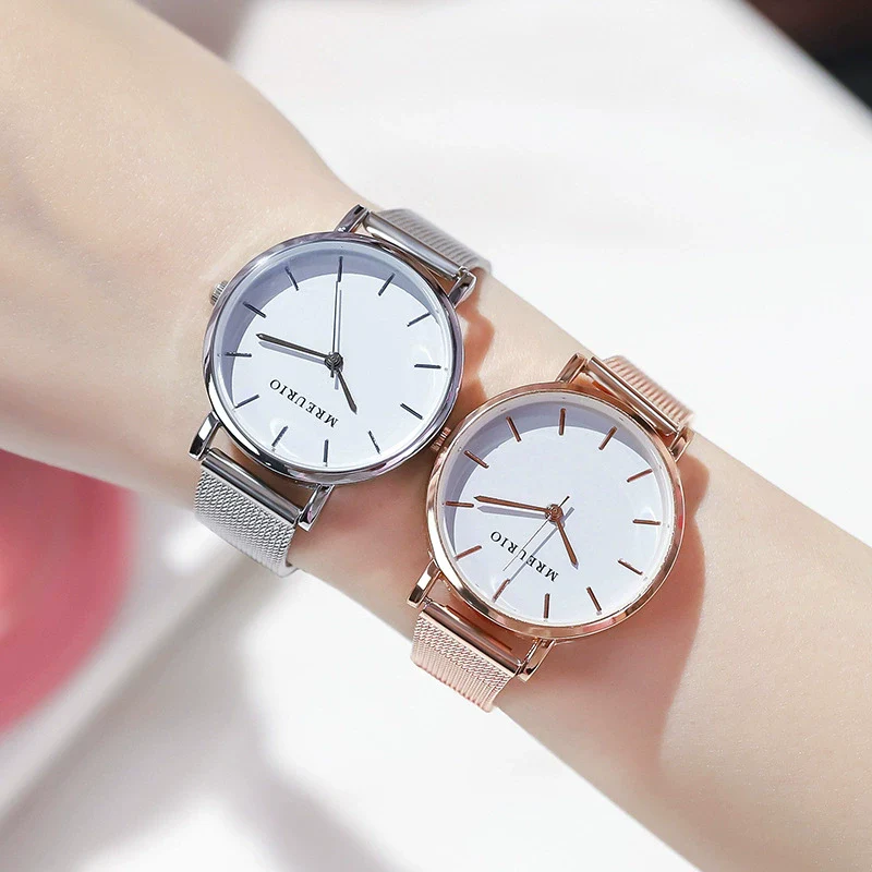 Ladies Watch Stainless Steel Mesh Belt Metal Dial Fashion Style - Image 2