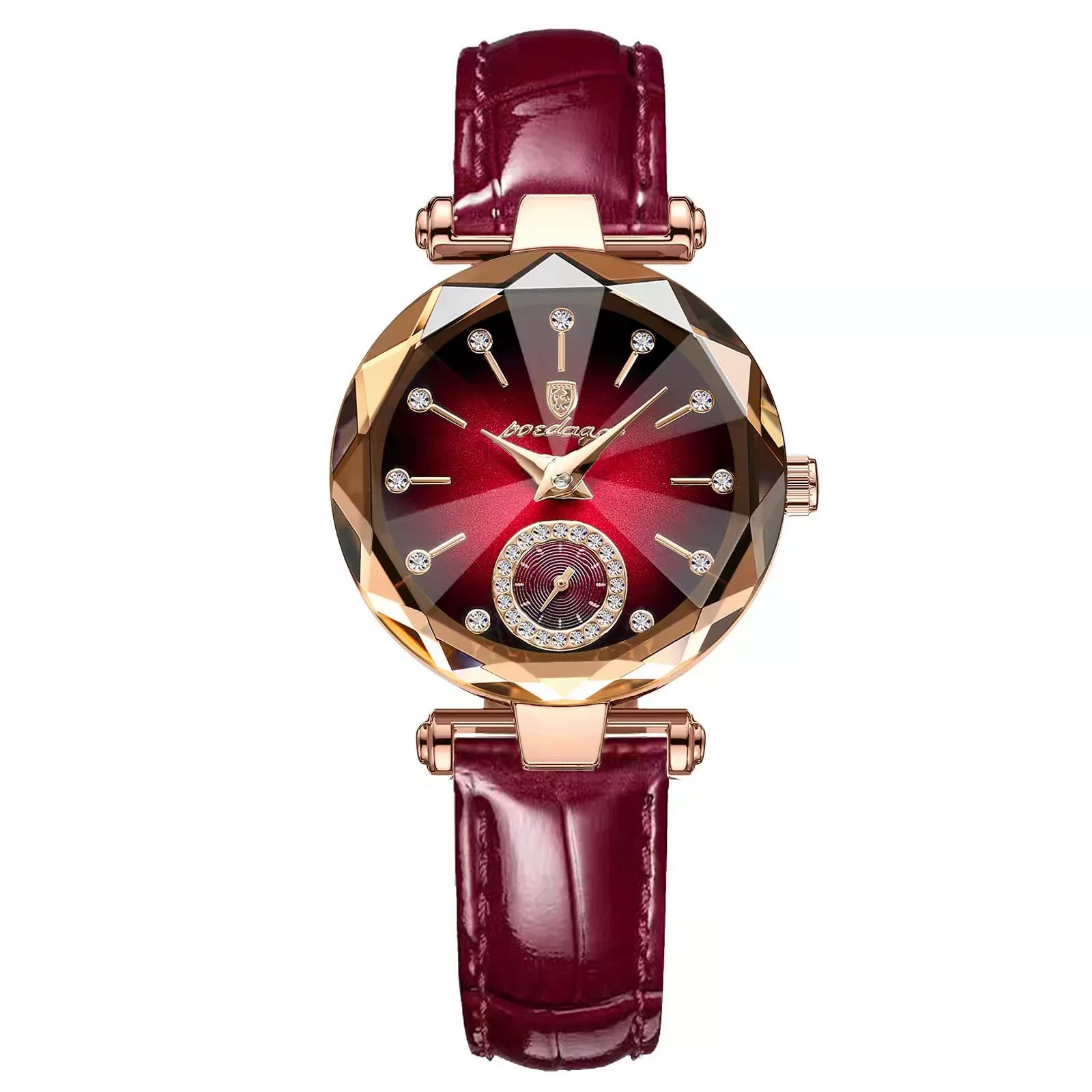 Ladies Waterproof Ultrathin Quartz Watch With Alloy Case Genuine Leather Strap And Sapphire Crystal Glass Mirror In Leisure Style Round Dial - Image 4