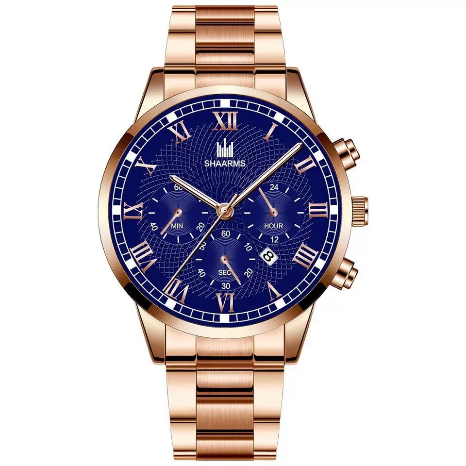 Leisure Alloy Belt Quartz Watch With Round Dial And Horseshoe Buckle For Men - Image 8