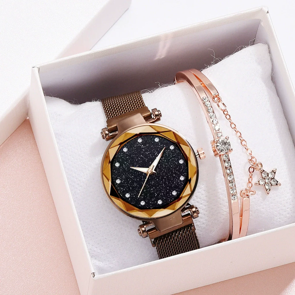 Leisure Alloy Women's Quartz Watch And Bracelet Twopiece Set With Magnet Buckle And Round Dial - Image 18