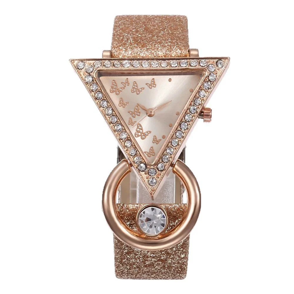 Leisure Quartz Watch And Pearl Butterfly Bracelet Suit Alloy Material Round Dial For Female - Image 5