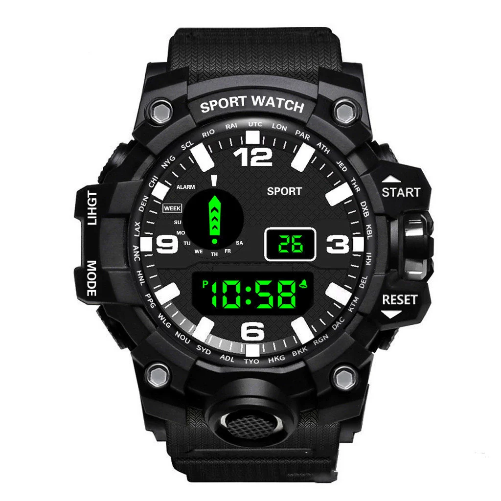 Leisure Sports Electronic Watch Alloy Case And Strap Round Dial Ordinary Glass Mirror - Image 6