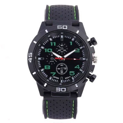Leisure Sports Watch Silicone Plastic Ordinary Glass Mirror Pin Buckle Round Dial - Image 4
