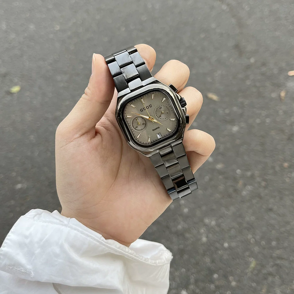 Leisure Square Alloy Strap Quartz Watch For Female With Mineral Strengthened Glass Mirror And Stainless Steel Clasp - Image 2
