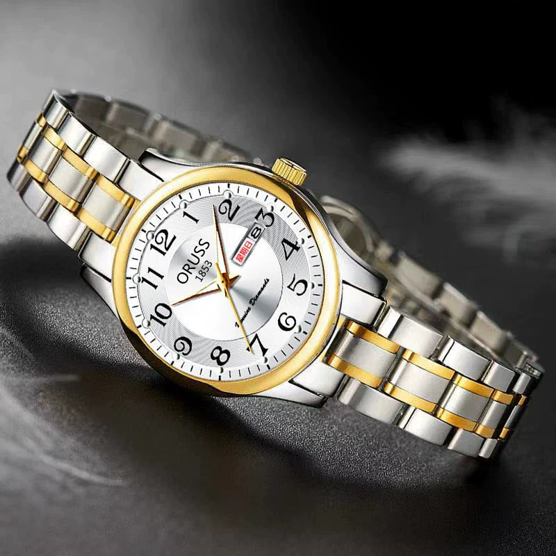 Leisure Ultrathin Waterproof Quartz Watch For Couples Tungsten Steel Alloy Mineral Strengthened Glass Mirror Round Dial - Image 5