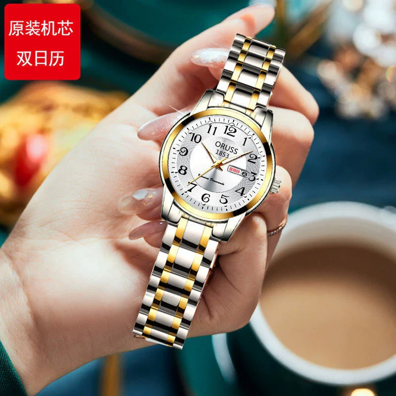 Leisure Ultrathin Waterproof Quartz Watch For Couples Tungsten Steel Alloy Mineral Strengthened Glass Mirror Round Dial - Image 7