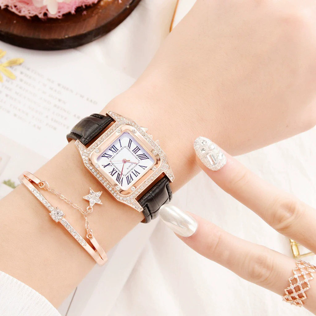 Leisure Women's Watch Alloy Case Imitation Leather Strap Spiral Crown Pin Buckle Round Dial - Image 17