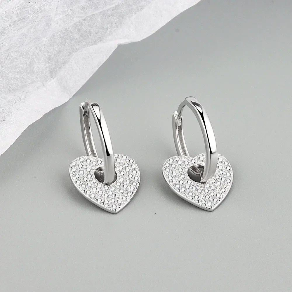 Light Luxury Ear Buckle S925 Sterling Silver Geometric Love Design Jewelry For Women - Image 7