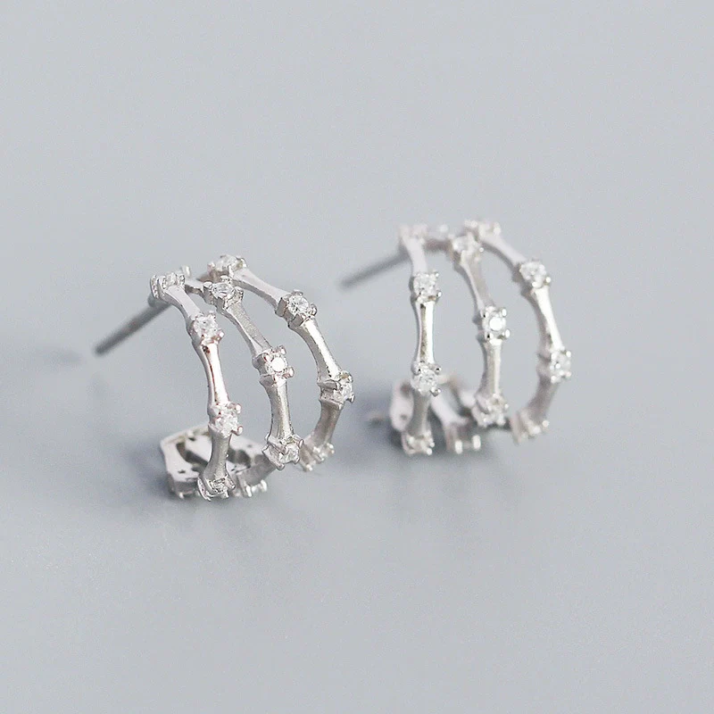 Light Luxury Geometric S925 Silver Electroplated Earrings - Image 7