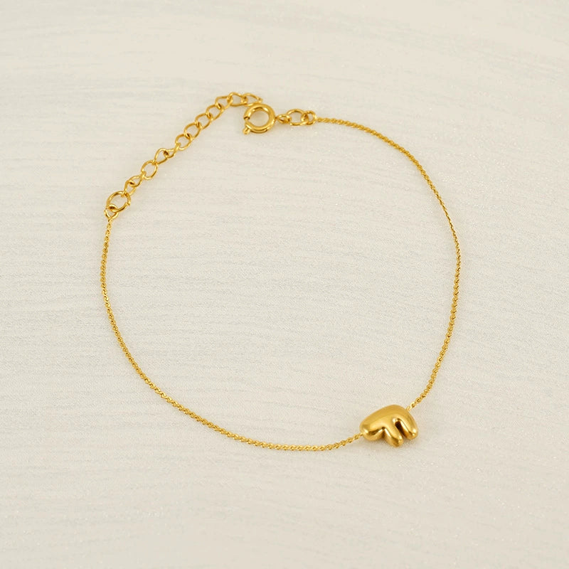 Light Luxury 316L Stainless Steel Letter Bracelet With Diamond Design For Women - Image 2