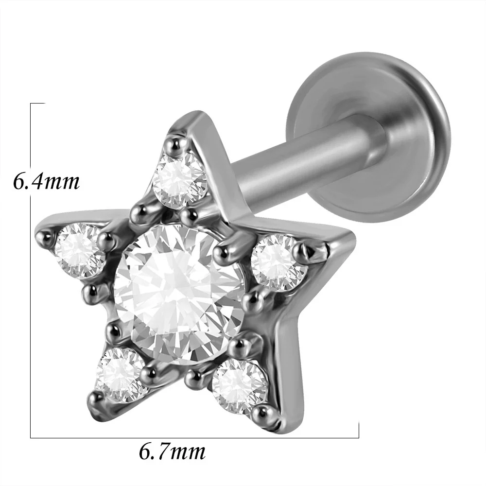 Lip Nail Piercing Earrings Stainless Steel Heart Shape Gold Electroplated - Image 8