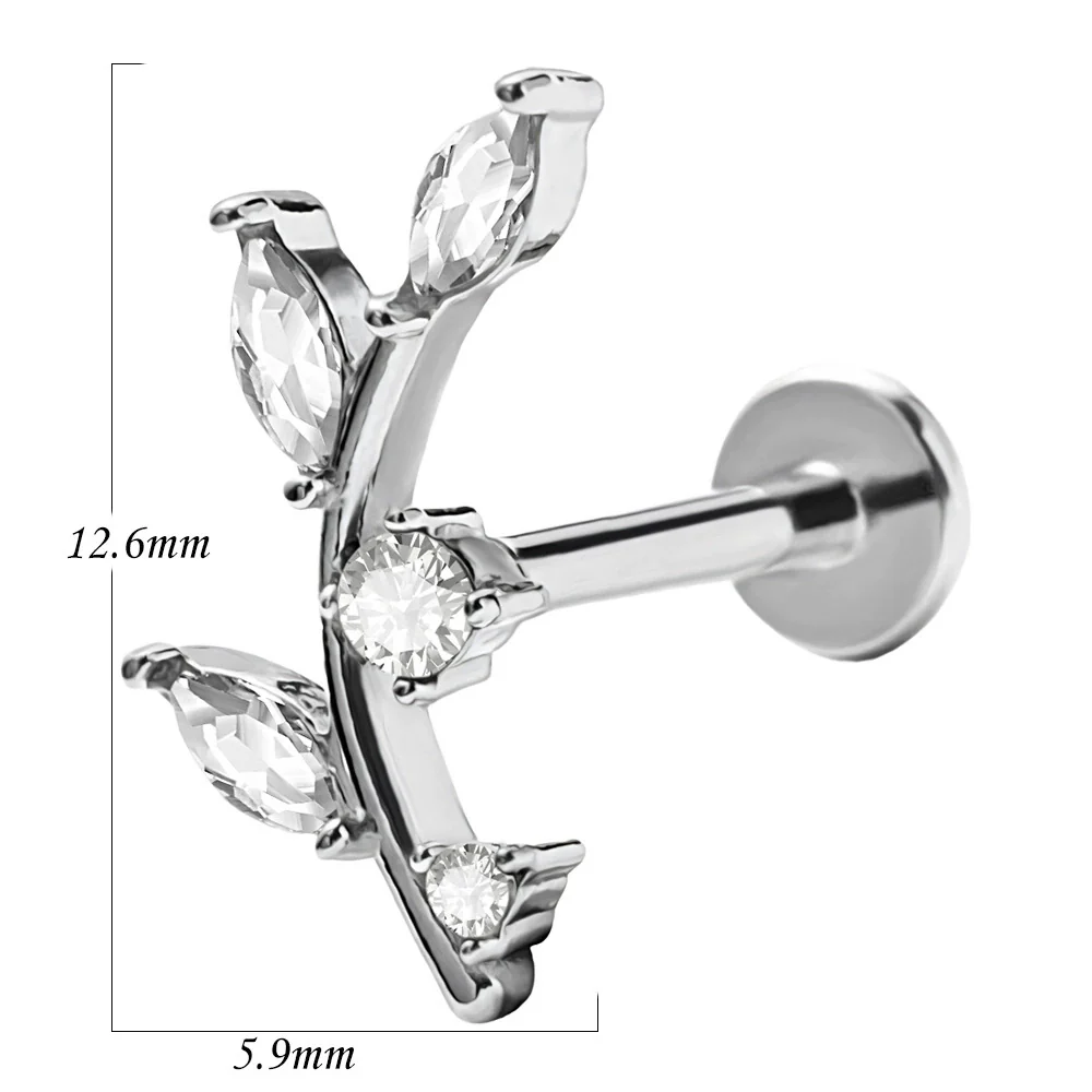 Lip Nail Piercing Earrings Stainless Steel Heart Shape Gold Electroplated - Image 86