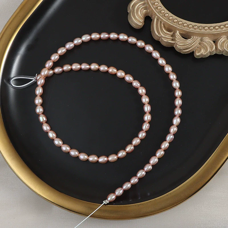 Loose Natural Freshwater Pearl Rice Beads Semi Finished Material For Diy - Image 5